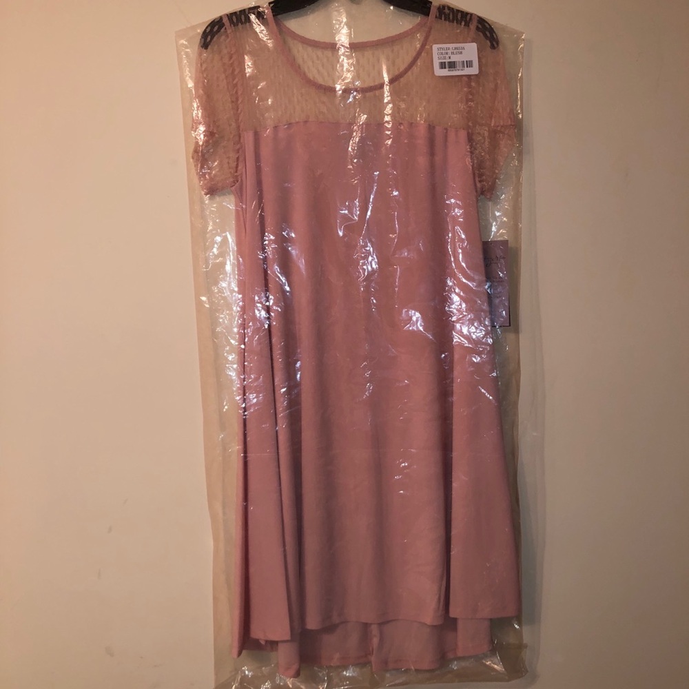 Illusion Neck High/Low Shift Dress